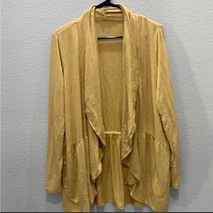 LOGO Golden yellow draping comfy cardigan size L